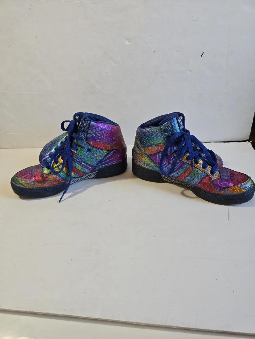 Adidas x Jeremy Scott JS Wings Iridescent Rainbow Sneakers Mens Size 7.5